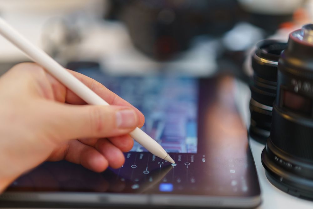 Creating social media creative designs on a tablet